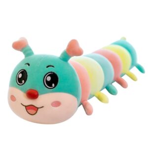 RONGXG Cute Caterpillar Plush Pillow Colorful Stuffed Animal Toy Girl Stuffed Hugging Pillow Gift Sweet Companion Doll Toy Gift for Birthdays 110CM