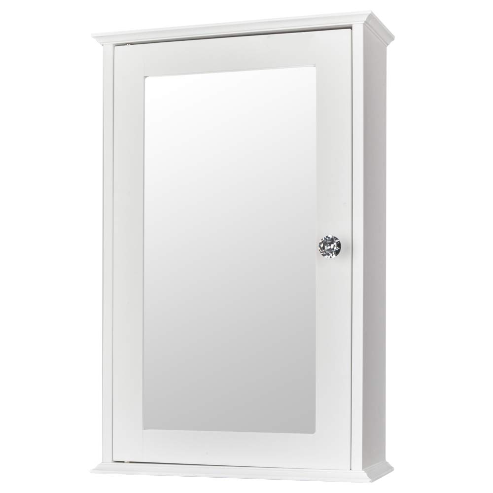 Single Door Mirror Indoor Bathroom Wall Mounted Cabinet,Wooden Medicine Cabinet White Wall Mounted Bathroom Cabinet with Single Mirror Door & Adjustable Shelves for Bathroom, Living Room, Entryway