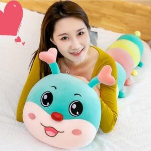 RONGXG Cute Caterpillar Plush Pillow Colorful Stuffed Animal Toy Girl Stuffed Hugging Pillow Gift Sweet Companion Doll Toy Gift for Birthdays 110CM