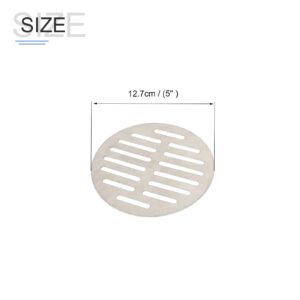 METALLIXITY Round Floor Drain Cover (5") 1Pcs, Stainless Steel Shower Drain Grate - for Furniture Repair, Bathroom Kitchen, Silver Tone