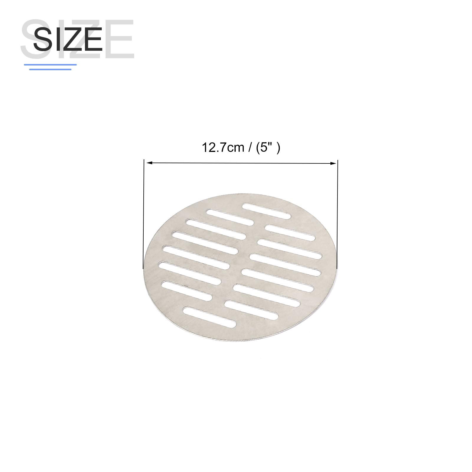 METALLIXITY Round Floor Drain Cover (5") 1Pcs, Stainless Steel Shower Drain Grate - for Furniture Repair, Bathroom Kitchen, Silver Tone