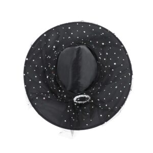 Century Star Kids Witch Hat Girls Lace Halloween Hat for kids Youth Teens Halloween Decorations Party Cosplay 1Pc Black Starlight M