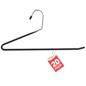 open ended pants hangers 20 pack non slip pants and jean hangers for closet space saving clothes hanger strong, durable, organize your closet and save space skirt hangers black