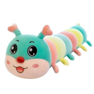 rongxg cute caterpillar plush pillow colorful stuffed animal toy girl stuffed hugging pillow gift sweet companion doll toy gift for birthdays 110cm