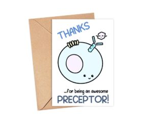 owingsdesignsperfect thanks for being an awesome preceptor card - thank you card gift for doctor-nurse - cute medical card - medical thank your card - cell biology card - greeting card