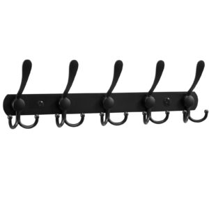 youdenova wall mount coat hook, metal coat hanger for hanging clothes, black wall coat hooks for bedroom, kitchen, bathroom, black