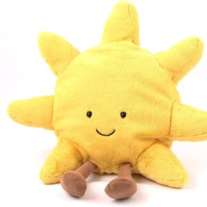 LONGRUSH Amuseable Sun, Yellow Fun Sun Plush Stuffed Toy, Kawaii Summer Sunshine Plushie, Sun Shape Soft Plush, Car Pillow Neck Pillow Plush Toy, Kid Stuffed Star Toy-13.7in *00*