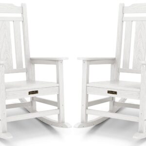 SERWALL Outdoor Rocking Chair White Set of 2