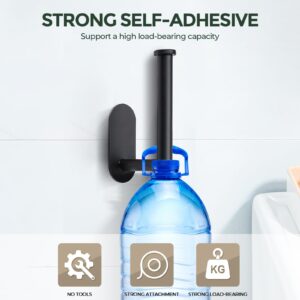 1 Pack Adhesive Toilet Roll Holder Stand - Matte Black SUS304 Stainless Steel, Rustproof Toilet Paper Holder No Drilling Tissue Holder for Kitchen Bathroom Wall Mount Bathroom Tissue Holder