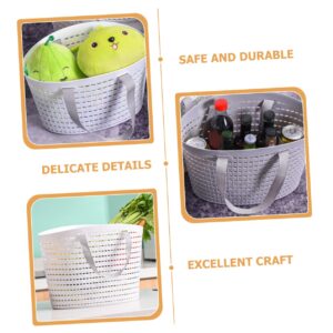 Outanaya 2pcs Plastic Laundry Basket Plastic Baskets for Storage Camping Storage Containers Plastic Storage Totes Holder Camping Food Basket Carrying Laundry Basket Light Grey