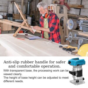 Cordless Compact Router, Weytoll 18V 18000RPM Brushless Trim Router, Wood Trimmer Router, 6.35mm Trim Diameter Cordless Palm Router Suitable for Makita Battery, 6 Level Speed Adjustable (Tool Only)