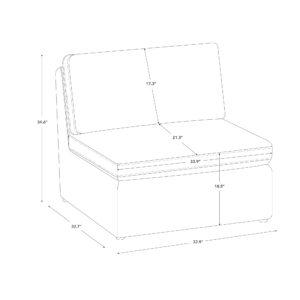 CHITA Modern Upholstered Middle Module for Modular Sectional,Sectional Sofa Couch Accent Armless Chair, Linen