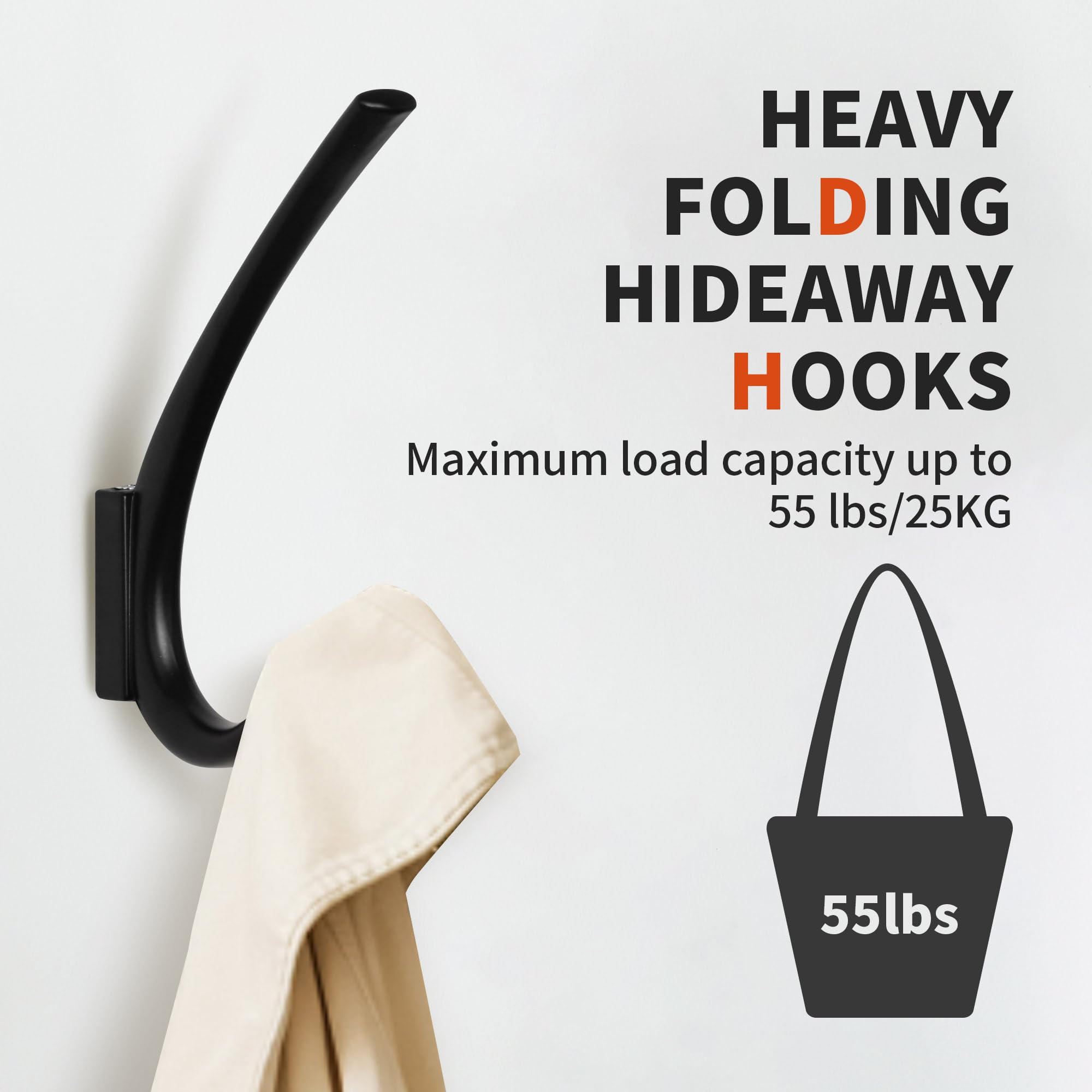 SARIHOSY Wall Hooks,Coat Hooks Wall Mount, Heavy Duty Entrance Hall Hook Rack, Metal Wall Hooks Holder for Hanging Clothes, Hats, Bags, Towels, Keys (5PCS/Set