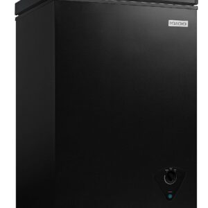 Igloo 3.5 Cu. Ft. Chest Freezer with Removable Basket and Front Defrost Water Drain, Small Deep Freezer Perfect for Homes, Garages, and RVs, Black