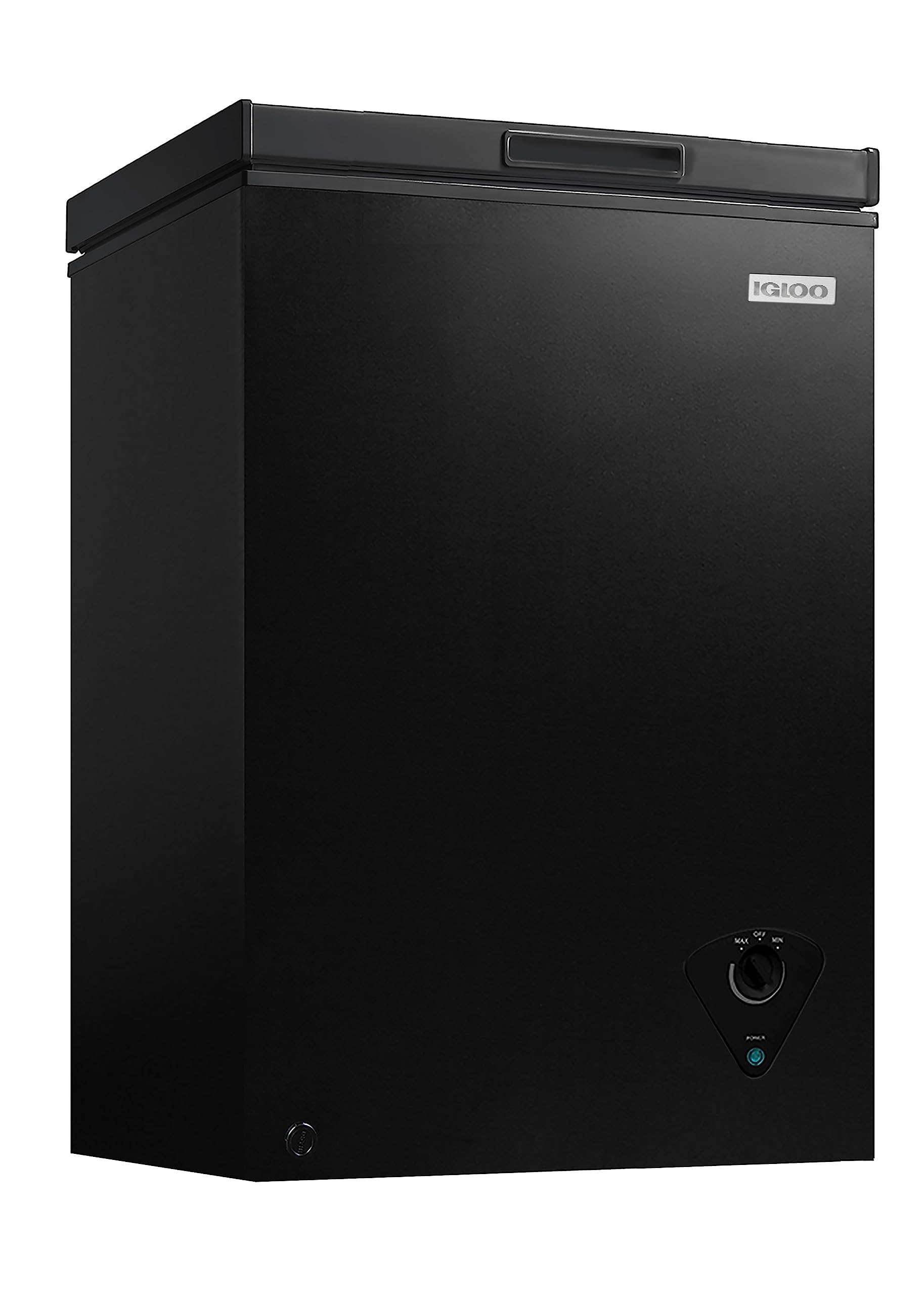 Igloo 3.5 Cu. Ft. Chest Freezer with Removable Basket and Front Defrost Water Drain, Small Deep Freezer Perfect for Homes, Garages, and RVs, Black