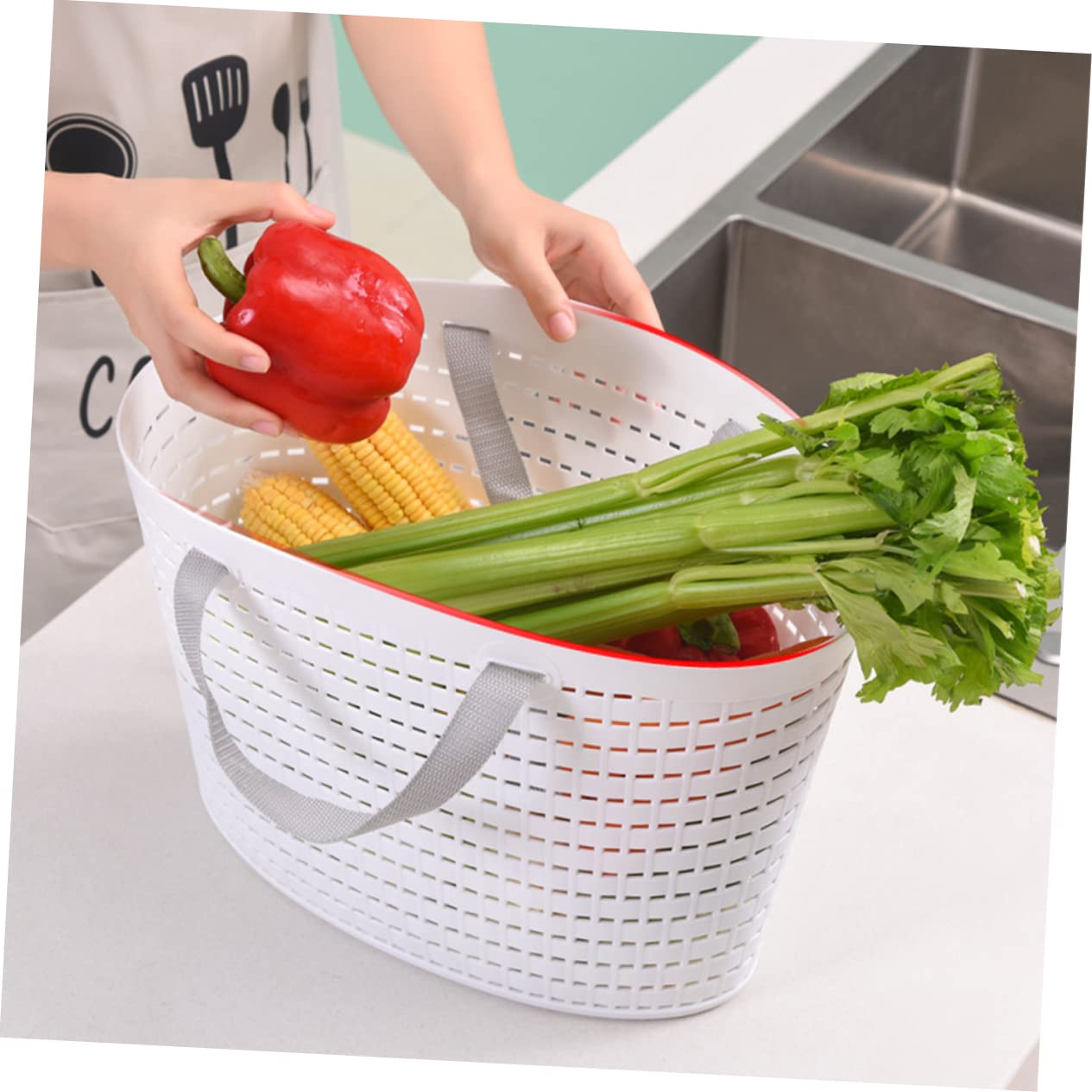 Outanaya 2pcs Plastic Laundry Basket Plastic Baskets for Storage Camping Storage Containers Plastic Storage Totes Holder Camping Food Basket Carrying Laundry Basket Light Grey