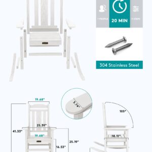 SERWALL Outdoor Rocking Chair White Set of 2