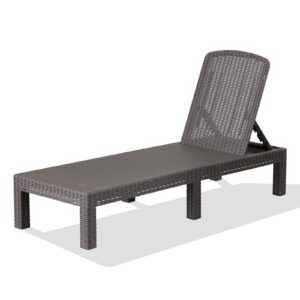 outraveler outdoor chaise lounge chair for pool, patio bench waterproof sunbed,mocha