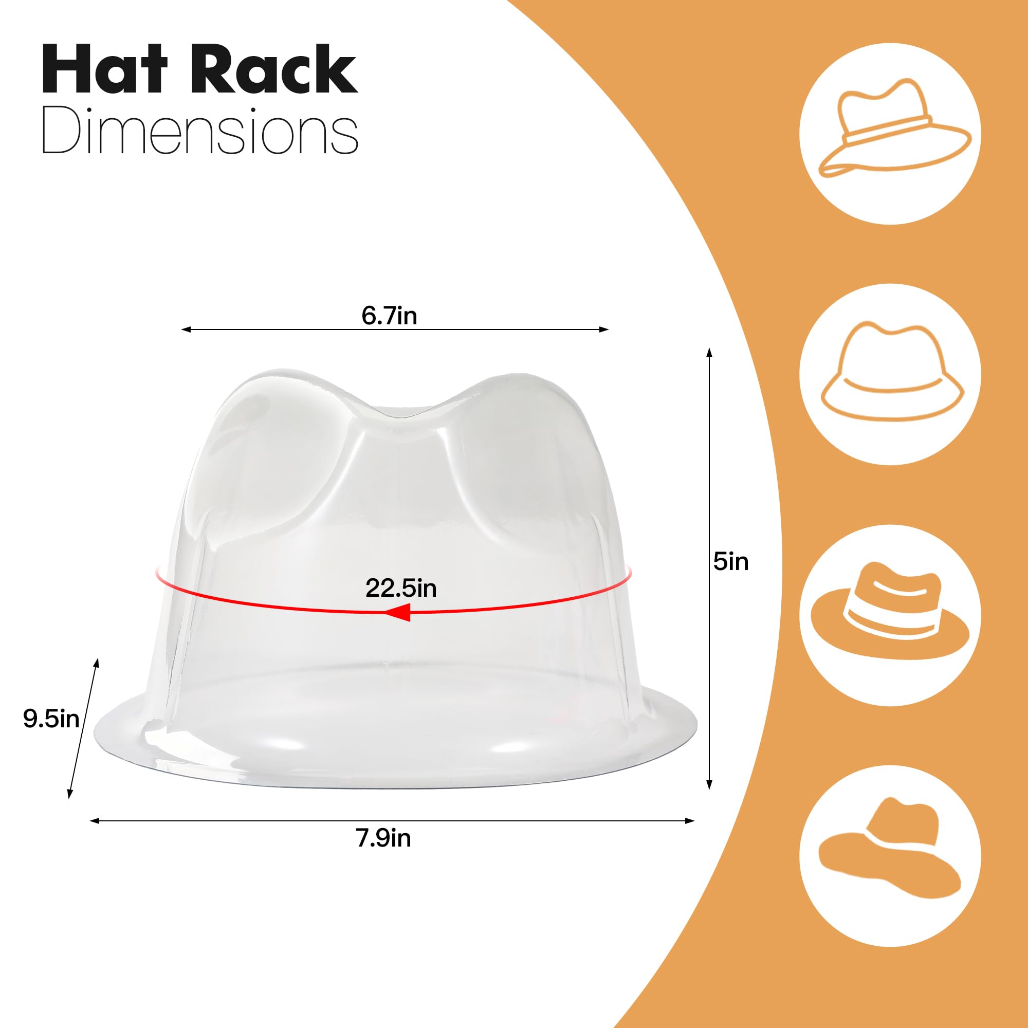 12 Pcs Hat Shaper For Caps Plastic Hat Display Stand For Multiple Hats With Shaping Inserts And Tabletop Cap Holder - Perfect For Beanies, Fedora Hats Bucket Hats Forms, Blocks, Heads Reshaper Moldes