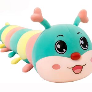 RONGXG Cute Caterpillar Plush Pillow Colorful Stuffed Animal Toy Girl Stuffed Hugging Pillow Gift Sweet Companion Doll Toy Gift for Birthdays 110CM