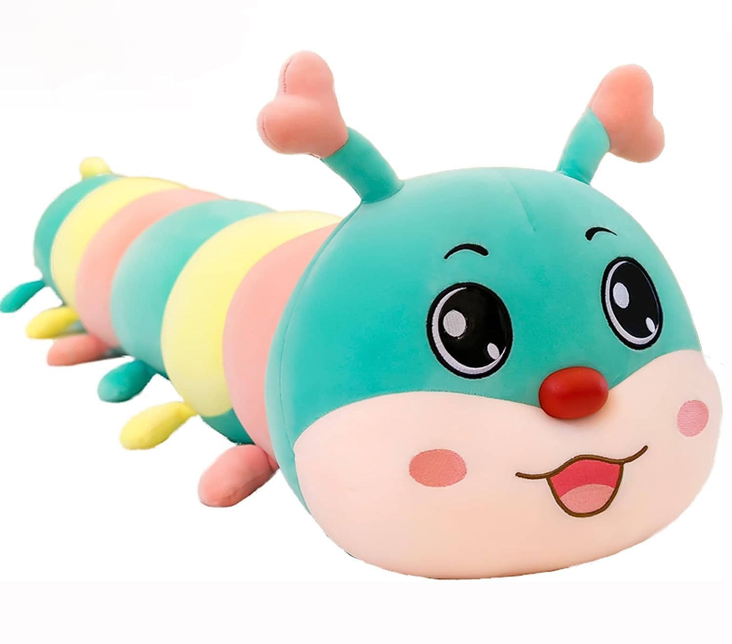 RONGXG Cute Caterpillar Plush Pillow Colorful Stuffed Animal Toy Girl Stuffed Hugging Pillow Gift Sweet Companion Doll Toy Gift for Birthdays 110CM