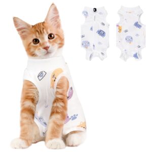 cat recovery suit female, breathable cat onesie for cats after surgery female for abdominal wounds or skin diseases, cat surgery recovery suit kitten onesie after spay wear anti licking