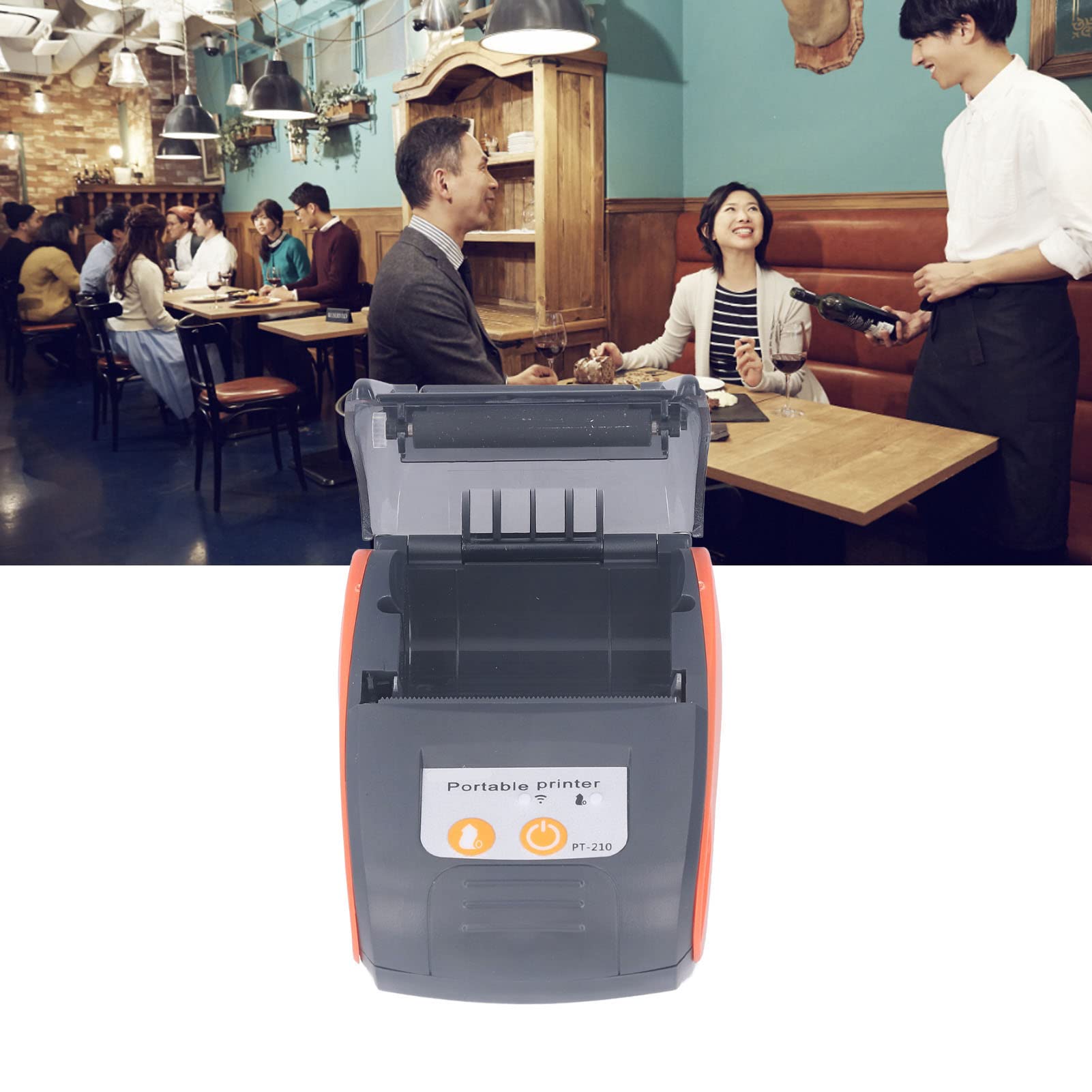 Thermal Receipt Printer, Clear Printing Energy Saving Stable Performance Low Noise Thermal Bill Printer 58mm for Convenience Stores (with Storage Bag)