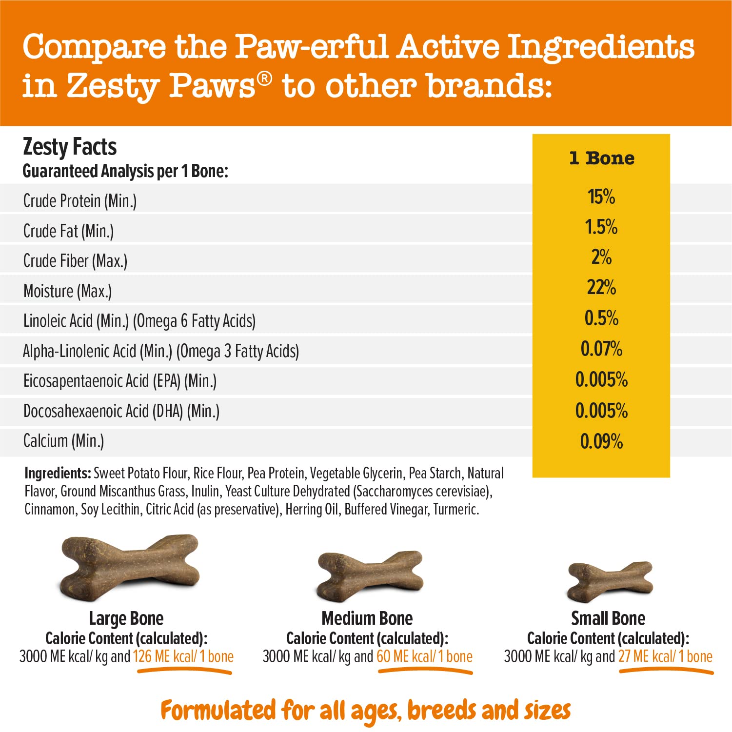 Zesty Paws Allergy Immune Supplement for Dogs - with Omega 3 Salmon Fish Oil + Dental Bones for Large Dogs - Fights Tartar & Plaque