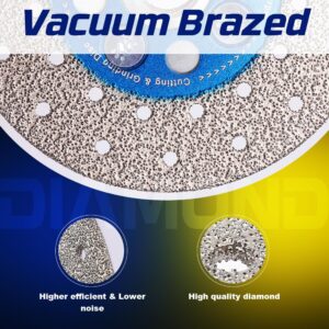 VOSIDUE 4.5" Beveling Diamond Blade Granite Cutting Diamond Blade Fast Cutting and Grinding Shaping Diamond Disc for Angle Grinder