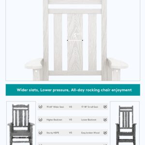 SERWALL Outdoor Rocking Chair White Set of 2