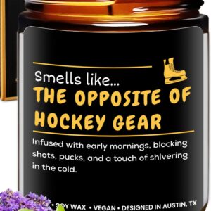 Hockey Candle, Funny Hockey Gifts for Hockey Lovers, Hockey Mom Gifts for Women, Gifts for Hockey Players, Long-Lasting Scent, Gift Ready