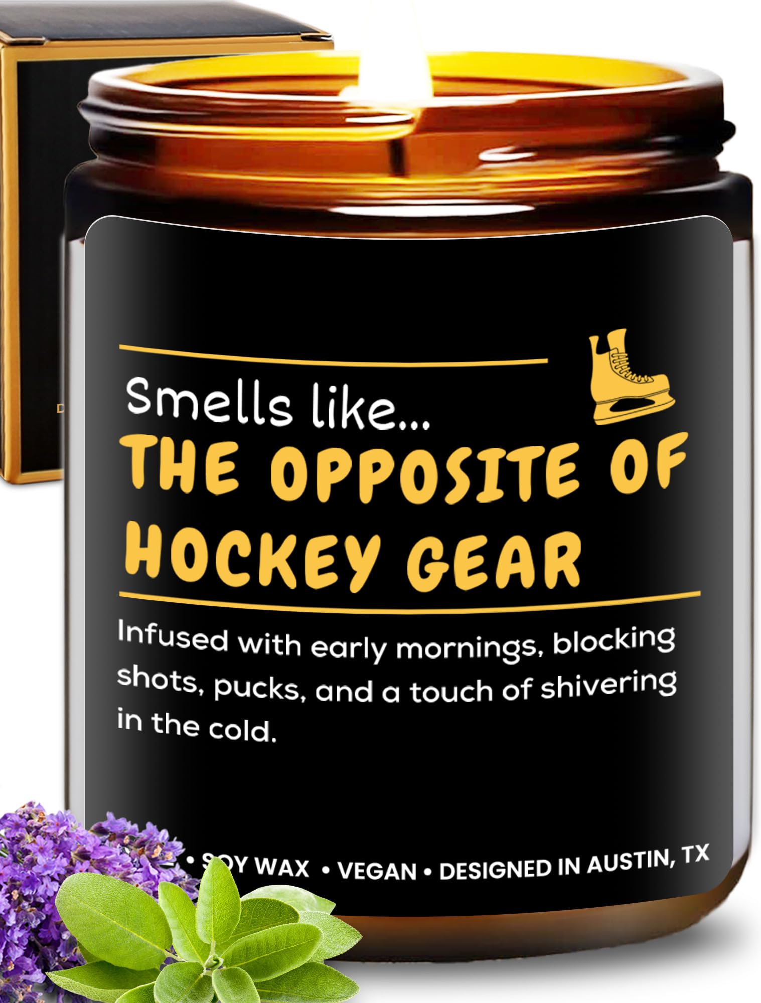 Hockey Candle, Funny Hockey Gifts for Hockey Lovers, Hockey Mom Gifts for Women, Gifts for Hockey Players, Long-Lasting Scent, Gift Ready