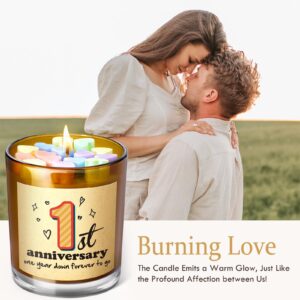 One Year Anniversary Candle Gifts for Him Her - 1st Anniversary Wedding Gifts for Couple, 1 Year Anniversary Unique Gifts for Girlfriend Boyfriend, 10 oz Lavender Candle