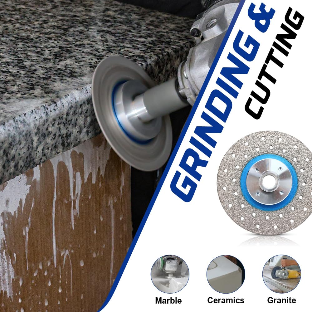 VOSIDUE 4.5" Beveling Diamond Blade Granite Cutting Diamond Blade Fast Cutting and Grinding Shaping Diamond Disc for Angle Grinder