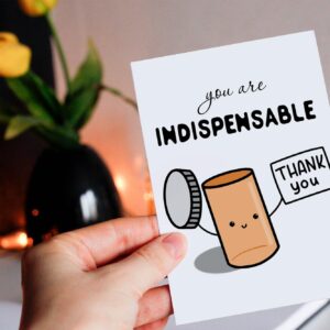 You Are Indispensable Card - Funny Medical Card - Thank Your Card Gift For Doctor - Nurse - Perfect Card For Pharmacy - Medical Humor Card - Rx Vial Card - Healthcare Card - Greeting Card