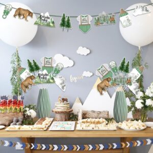 24 Set Adventure Baby Shower Centerpiece Sticks Let the Adventure Begin Baby Shower Decorations Adventure Table Decorations for Woodland Forest Mountain Adventure Baby Shower Party Supplies