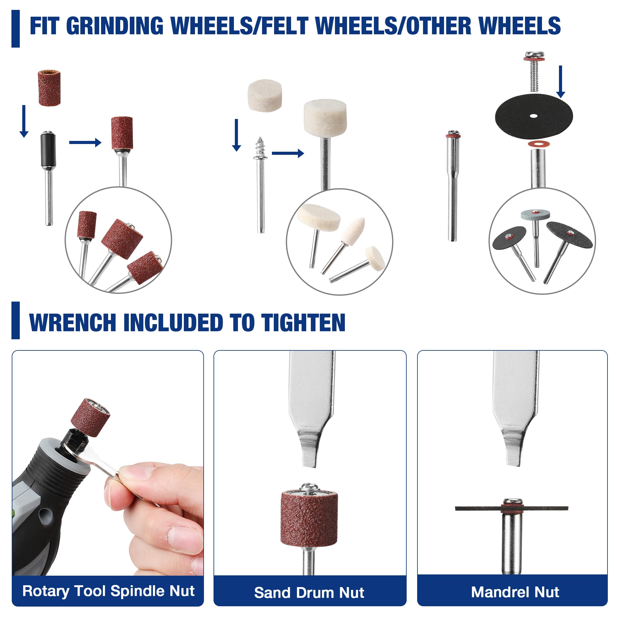 WORKPRO 476PCS Rotary Tool Accessories Kit, Rotary Tool Bits for Easy Cutting, Sanding, Grinding, Carving, Polishing, Drilling and Engraving