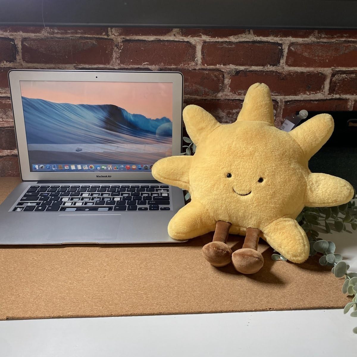 LONGRUSH Amuseable Sun, Yellow Fun Sun Plush Stuffed Toy, Kawaii Summer Sunshine Plushie, Sun Shape Soft Plush, Car Pillow Neck Pillow Plush Toy, Kid Stuffed Star Toy-13.7in *00*