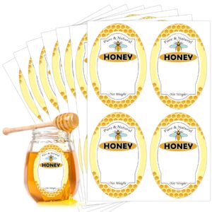 pure natural honey jars and bottles labels 2 x 3 inch honey bottling labels - honey farm kitchen name home business round mason jar labels for honey quart jars and honey bears 60 pcs