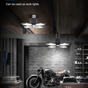 toberich LED Garage Light Bulb - 120W 12000LM Shop Lights with 4+1 Deformable Panels, 6500K Screw in Ceiling Lights for Garage, Workshop, Workbench, Basement (1 Pack)