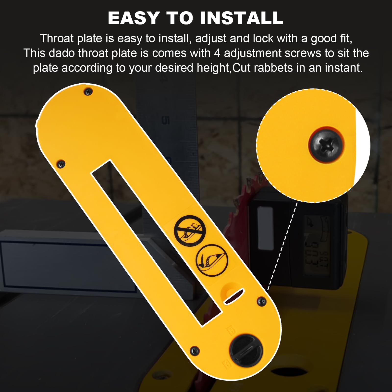 Dado Throat Plate for DeWalt 10" Portable Table Saw Fit DWE7402DI DWE7490 DWE7491 DWE7491RS DWE7492