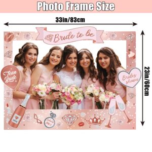 Bridal Shower Photo Booth Props 30 Pieces, Bride to Be Sign Photo Frame Decorations Bachelorette Party Decorations Wedding Photo Booth Props, Bride to Be Party Supplies