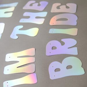 Pre-Strung Holographic Bachelorette Party Banner Iridescent Its Me Hi I'm The Bride Its Me Banner for Bachelorette Party Decoration