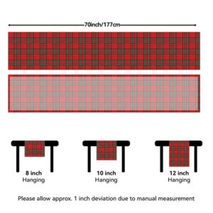 Softalker Christmas Checkered Tartan Table Runner - Red Buffalo Plaid Xmas Stain Resistant Washable Table Decoration for Dining/Parties/Holiday Decor, 13 x 70 Inch