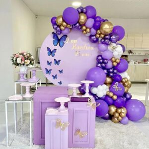 RUBFAC 116pcs Purple Balloons Different Sizes Pack of 36 18 12 10 5 Inch for Garland Arch Extra Large Balloons for Birthday Graduation Wedding Party Decoration