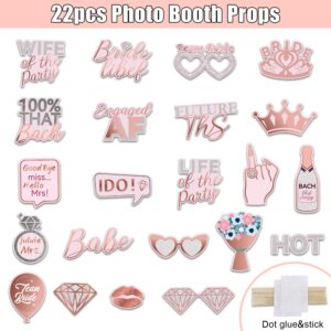 Bridal Shower Photo Booth Props 30 Pieces, Bride to Be Sign Photo Frame Decorations Bachelorette Party Decorations Wedding Photo Booth Props, Bride to Be Party Supplies