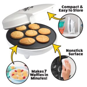 Sports Waffle Maker- Make Breakfast a Slam Dunk- Bakes 7 Themed Pancakes Including Football, Baseball, Basketball, Soccer, Tennis & More- Electric Nonstick Pan Cake Baker- Kids Christmas Gift or Treat