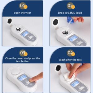 Healthible Pocket Refractometer - Digital Refractometer,0.0~53.0% Brix Coffee Tds Refractometer,Rechargeable,110v