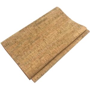 Misscrafts Cork Textured Faux Leather Sheets PU Fabric by The Yard 12.5 x 59 Inches Embellished Craft Fabric for Ornament Sewing DIY Crafts (Light Brown)