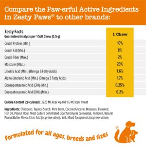 Zesty Paws Allergy Immune Supplement for Dogs - with Omega 3 Salmon Fish Oil + Training Treats for Dogs & Puppies - Hip, Joint & Muscle Health